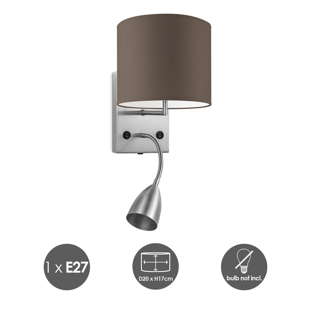 Home Sweet Home Wandlamp - Read, LED Leeslamp, E27, taupe 20cm