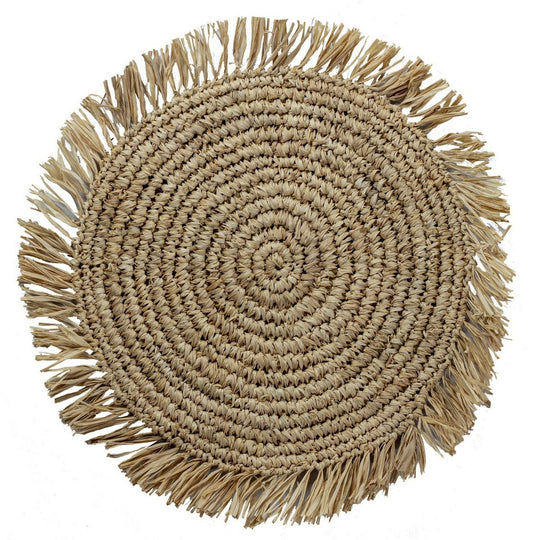 Placemat (set van 2,4 of 6) AMBON | Placemat van Raffia | 45 cm doorsnee