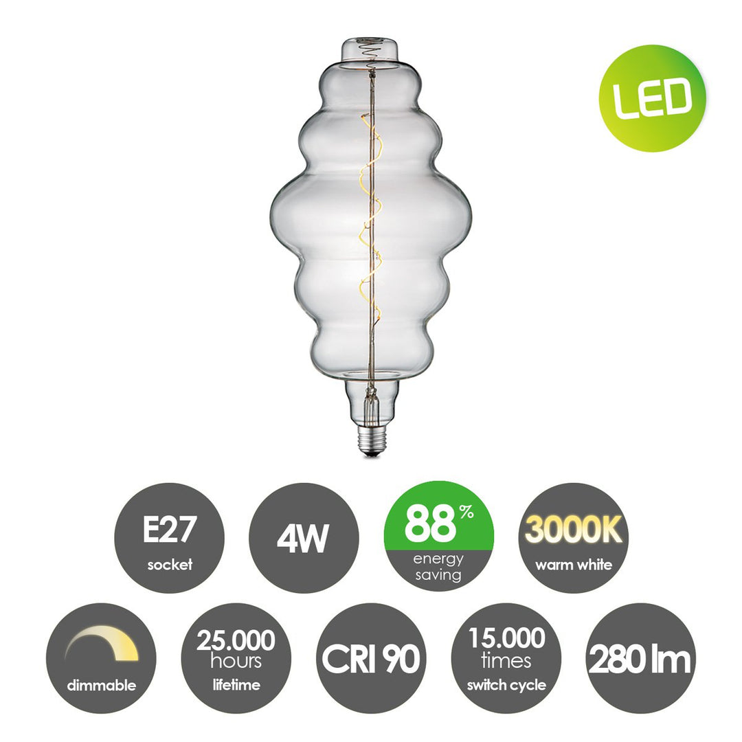 Home Sweet Home dimbare Led Cloud Spiraal E27 4W 280lm 3000k Helder