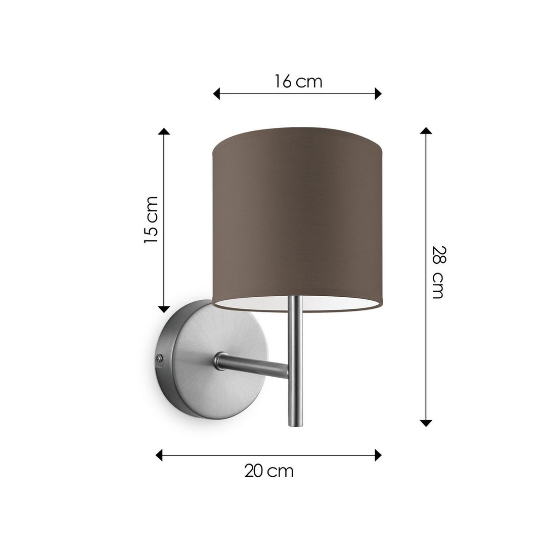 Home Sweet Home Wandlamp - Mati inclusief Lampenkap E27 taupe 16x15cm