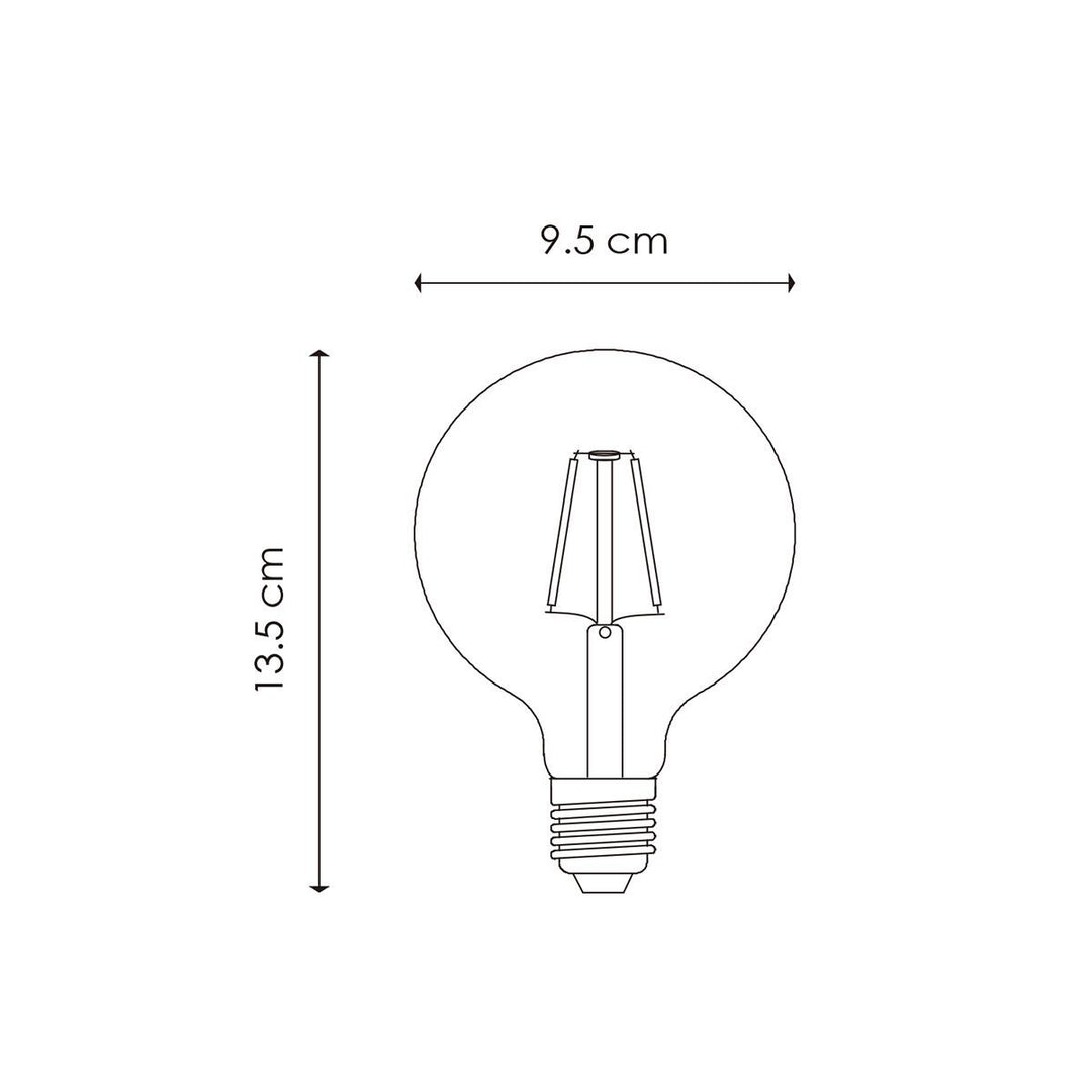 Home Sweet Home dimbare LED Globe Deco E27 G95 6W 160Lm 1800K Rook