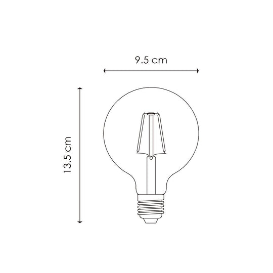 Home Sweet Home dimbare LED Globe Deco E27 G95 6W 160Lm 1800K Rook