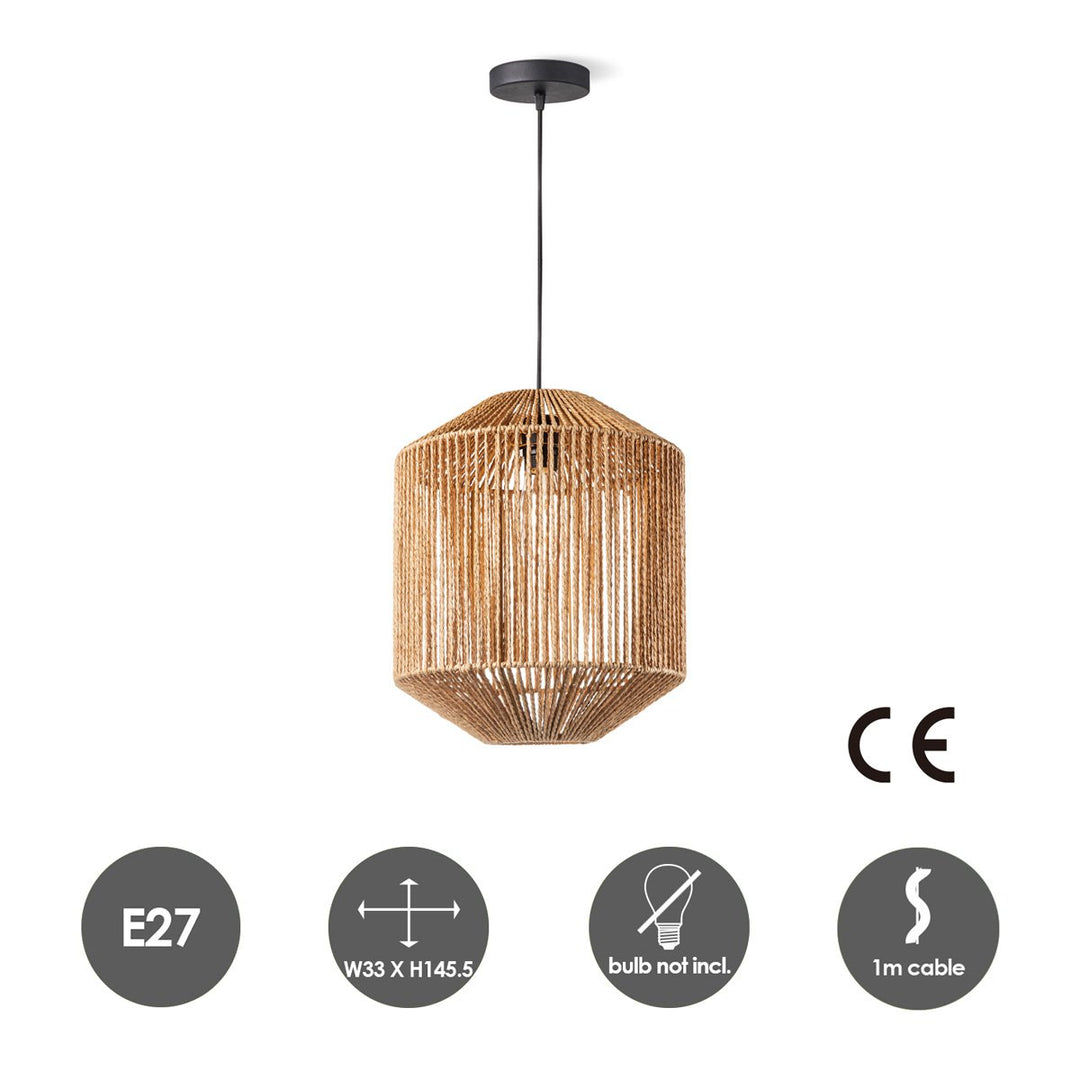 Home Sweet Home Hanglamp Brisa - hout - 33x33x146cm