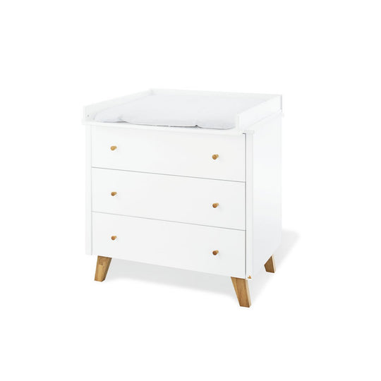 Startset 'Hilda & Pan' breed, wit, incl. wandplank
3 delen: huisbed, brede commode, wandplank