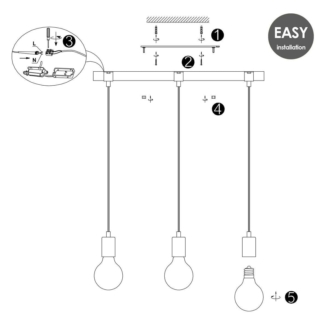 Home Sweet Home Hanglamp Denton - hout - 57x14x140cm