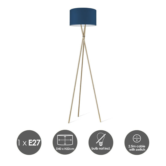 Home Sweet Home vloerlamp Bling-Legs Brons-DonkerBlauw-40cm