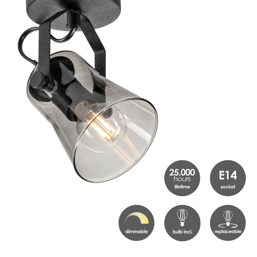 Home Sweet Home LED Wandspot Edge - incl. dimbare LED lamp - zwart