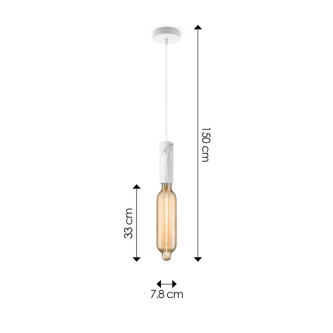 Home Sweet Home hanglamp Marmer Saga Tube - G125 - dimbaar E27 amber