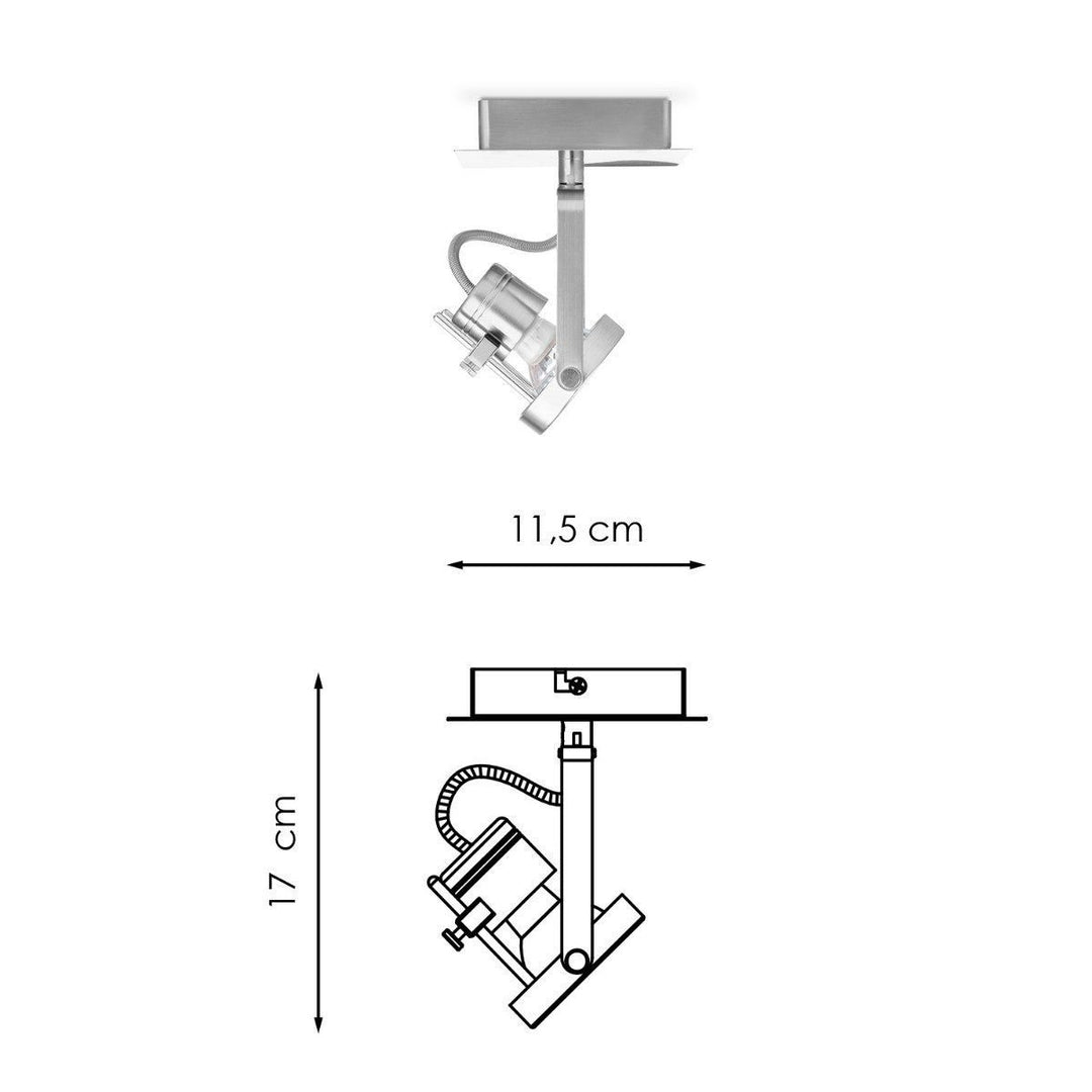 Home Sweet Home LED Wandspot Robo - dimbaar - geborsteld staal