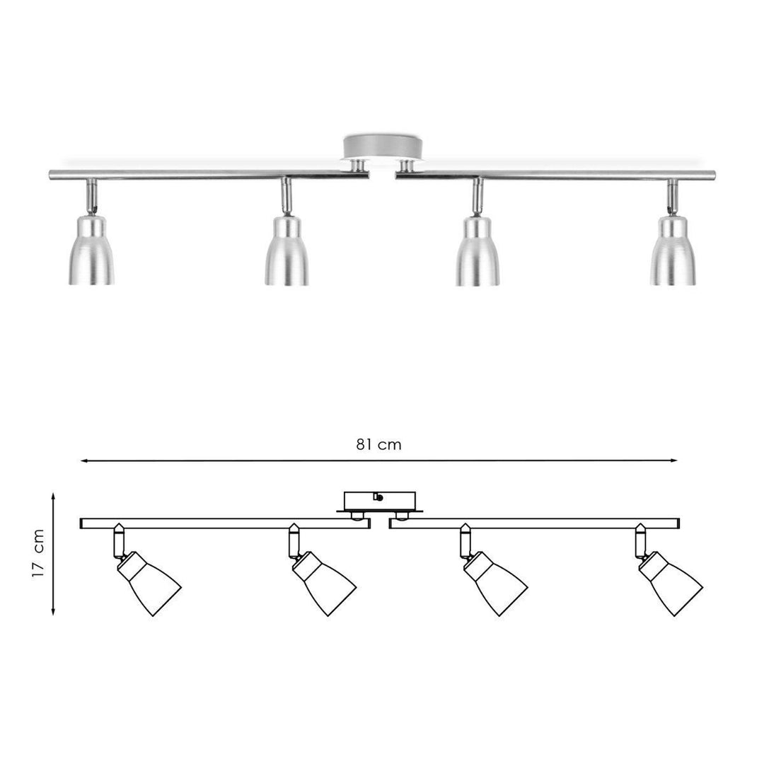 Home Sweet Home LED Opbouwspot Alba 4L - dimbare - geborsteld staal