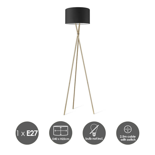 Home Sweet Home vloerlamp Bling-Legs Brons-Zwart-40cm