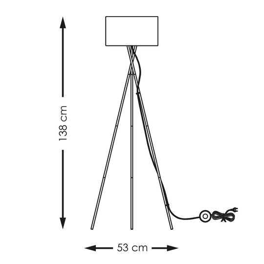 Home Sweet Home Moderne Vloerlamp - Lampenkap zwart - 53x53x138