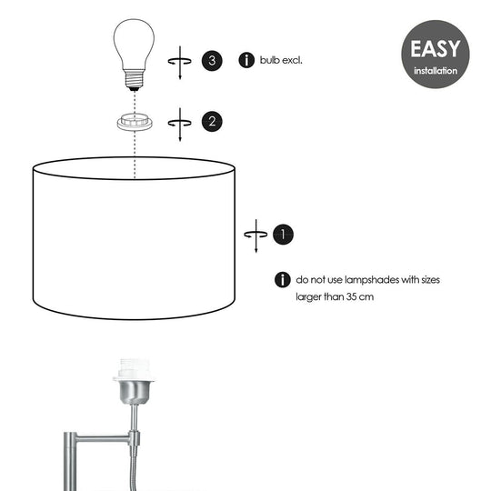 Home Sweet Home tafellamp voet Read 20/20/47cm - Geborsteld staal