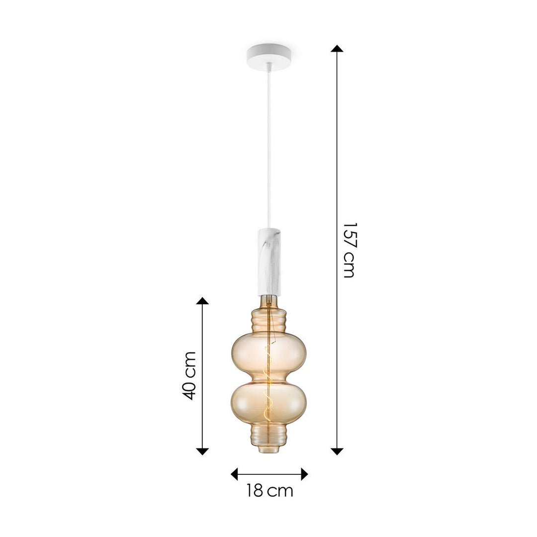 Home Sweet Home hanglamp Marmer Saga Diabolo - G180 dimbaar E27 amber