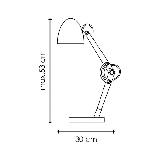 Home Sweet Home tafellamp Petto - Wit - Bedlampje - Metaal en Hout