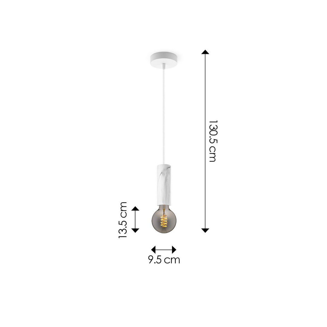 Home Sweet Home hanglamp Marmer Saga - G125 - dimbaar E27 rook