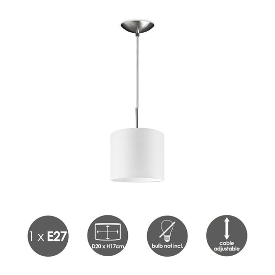 Home Sweet Home hanglamp Tube Deluxe, E27, wit, 20cm