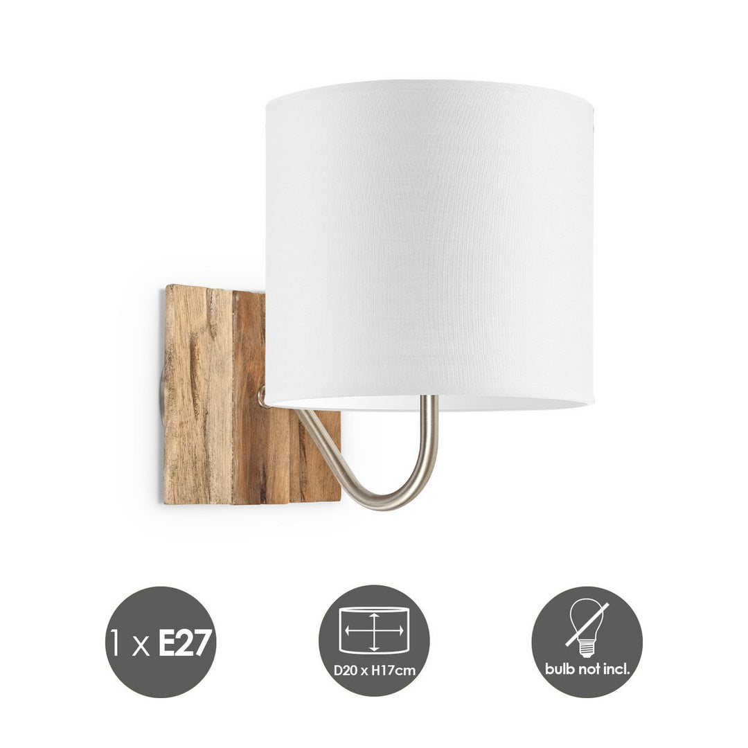 Home Sweet Home Wandlamp - Drift inclusief Lampenkap E27 wit 20x17cm