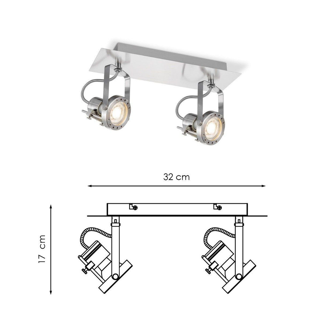 Home Sweet Home LED Opbouwspot Robo 2 - dimbaar - geborsteld staal