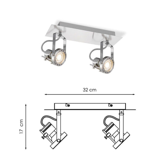 Home Sweet Home LED Opbouwspot Robo 2 - dimbaar - geborsteld staal