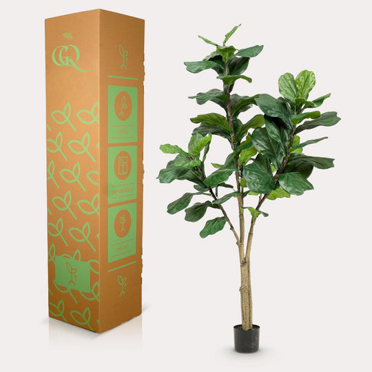 Kunstplant - Ficus Lyrata - Tabaksplant - 180 cm