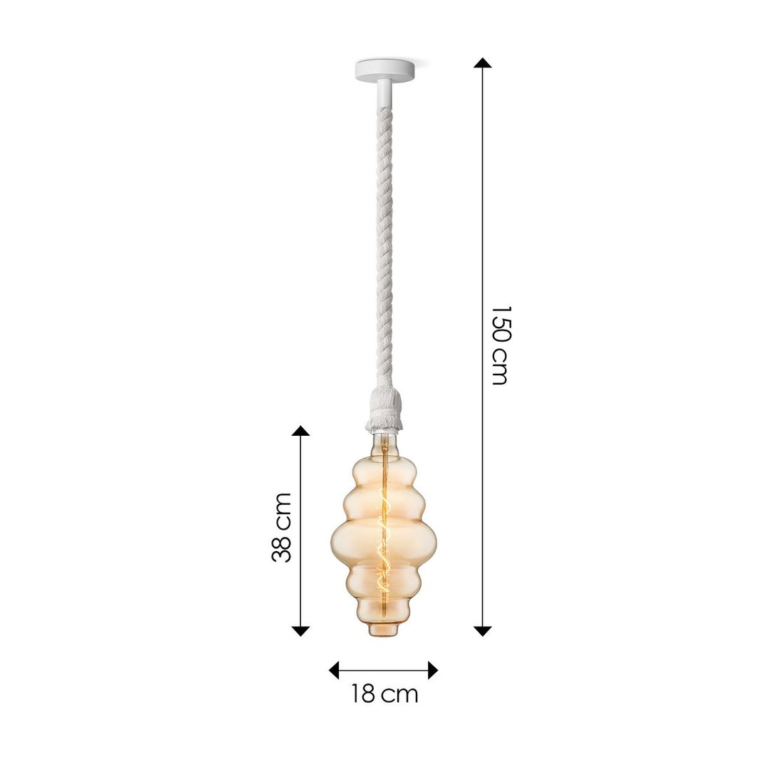 Home Sweet Home hanglamp wit Leonardo Cloud - G160 dimbaar E27 amber