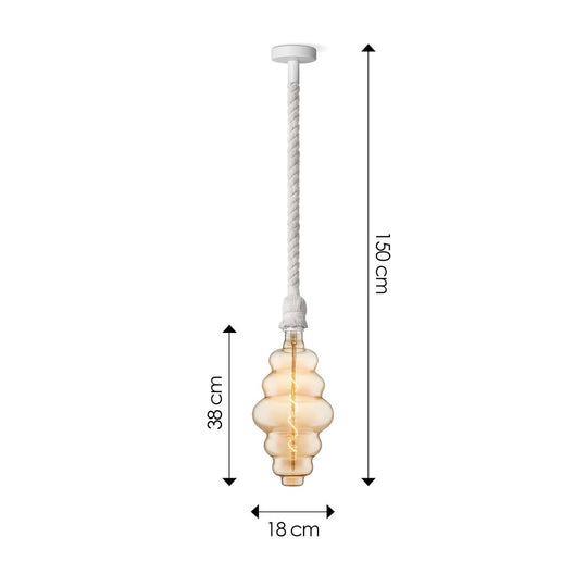 Home Sweet Home hanglamp wit Leonardo Cloud - G160 dimbaar E27 amber