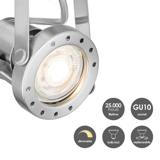 Home Sweet Home LED Opbouwspot Robo V4 - dimbaar - geborsteld staal