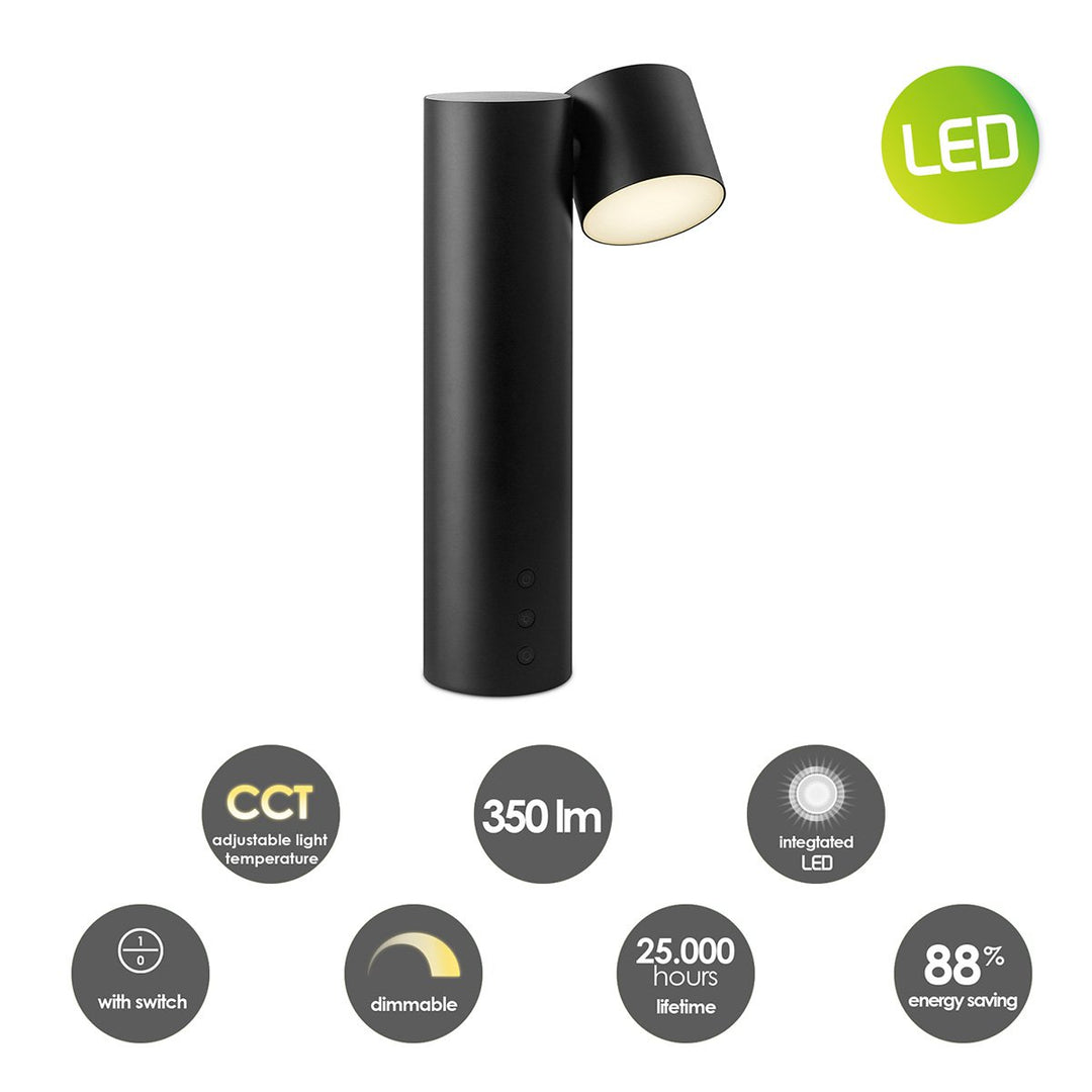 Home Sweet Home - Lar Led Bureaulamp 5W Zwart - Lar Verstelbare