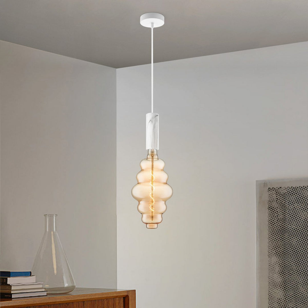 Home Sweet Home hanglamp Marmer Saga Cloud - G160 dimbaar E27 amber