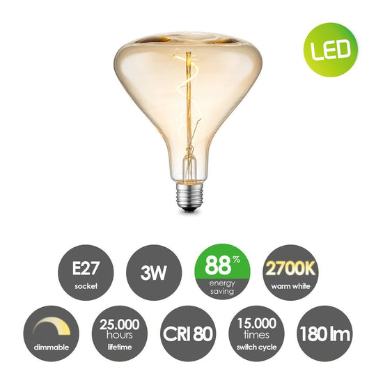 Home Sweet Home dimbare Led Flex Spiraal E27 3W 180Lm 2700K Amber