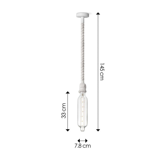 Home Sweet Home hanglamp wit Leonardo Tube - G78 - dimbaar E27 helder