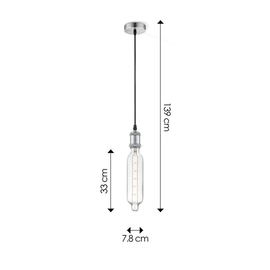 Home Sweet Home hanglamp chroom vintage Tube G78 dimbaar E27 helder