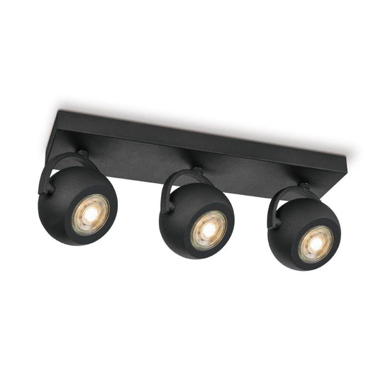 Home Sweet Home LED Opbouwspot Nop 3 - incl. dimbare LED lamp - zwart