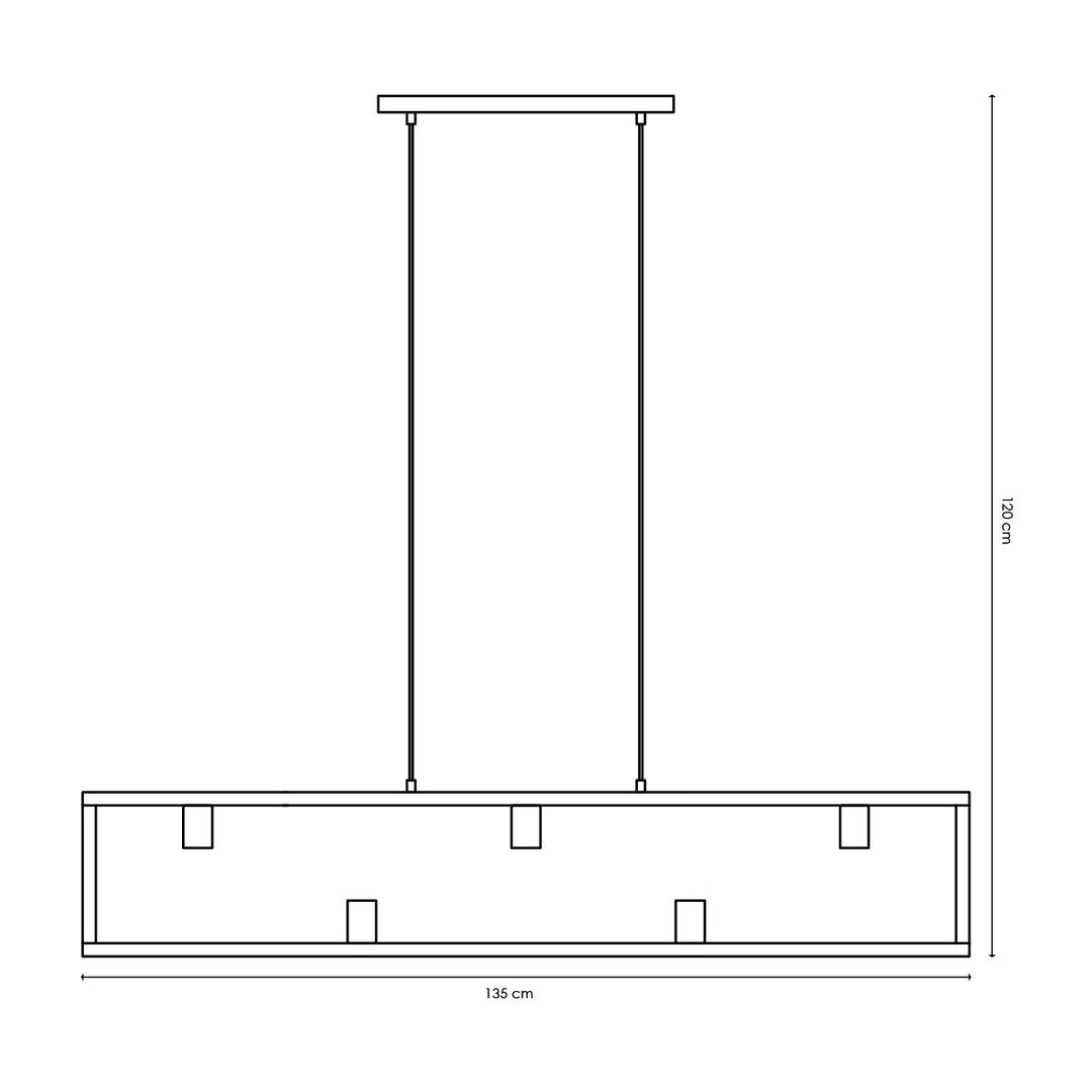 Home Sweet Home Hanglamp Preto 5 lichts - Zwart - 135x12x120cm