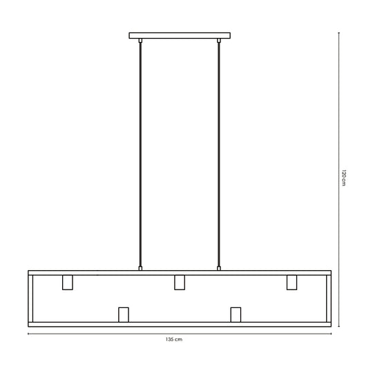 Home Sweet Home Hanglamp Preto 5 lichts - Zwart - 135x12x120cm