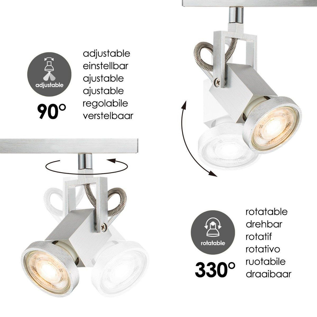 Home Sweet Home LED Opbouwspot Cali 2 - incl. dimbare LED lamp - staal