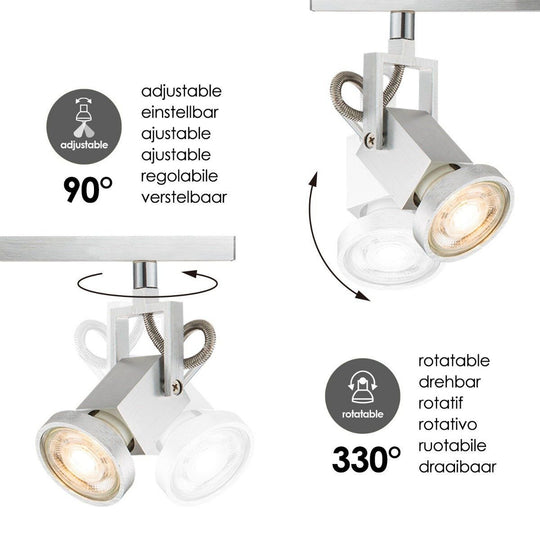 Home Sweet Home LED Opbouwspot Cali 2 - incl. dimbare LED lamp - staal