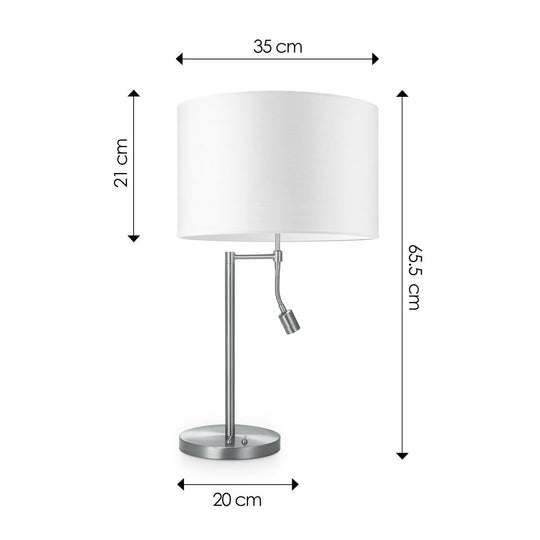 Home Sweet Home Tafellamp Read, LED Leeslamp, E27, wit 35x35x47cm