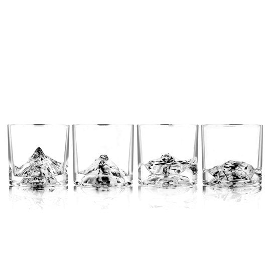 Liiton The Peaks Whiskey Glasses, mixed set, 4-pack, giftbox