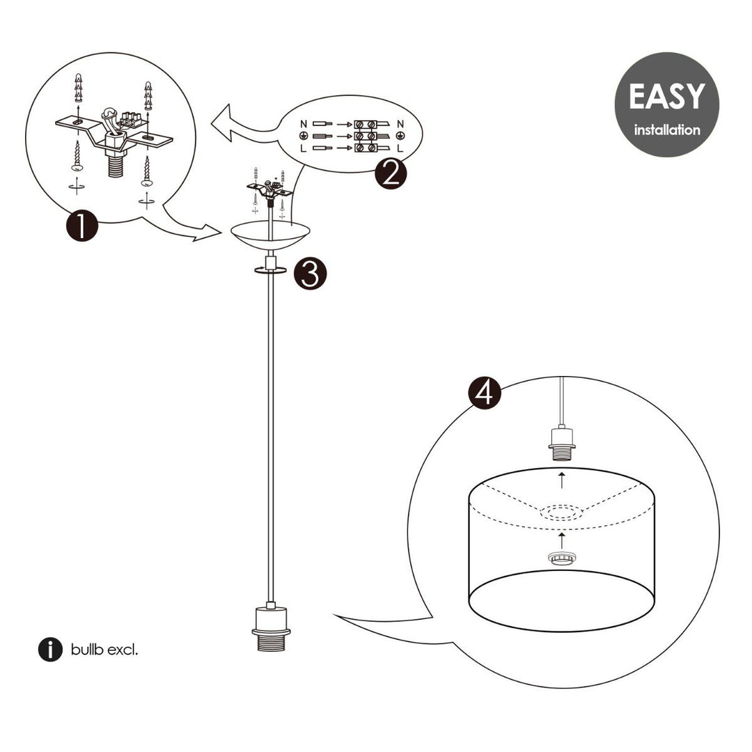 Home Sweet Home hanglamp Bling met lampenkap, E27, grijs, 35cm