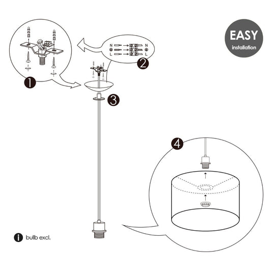 Home Sweet Home hanglamp Bling met lampenkap, E27, grijs, 35cm