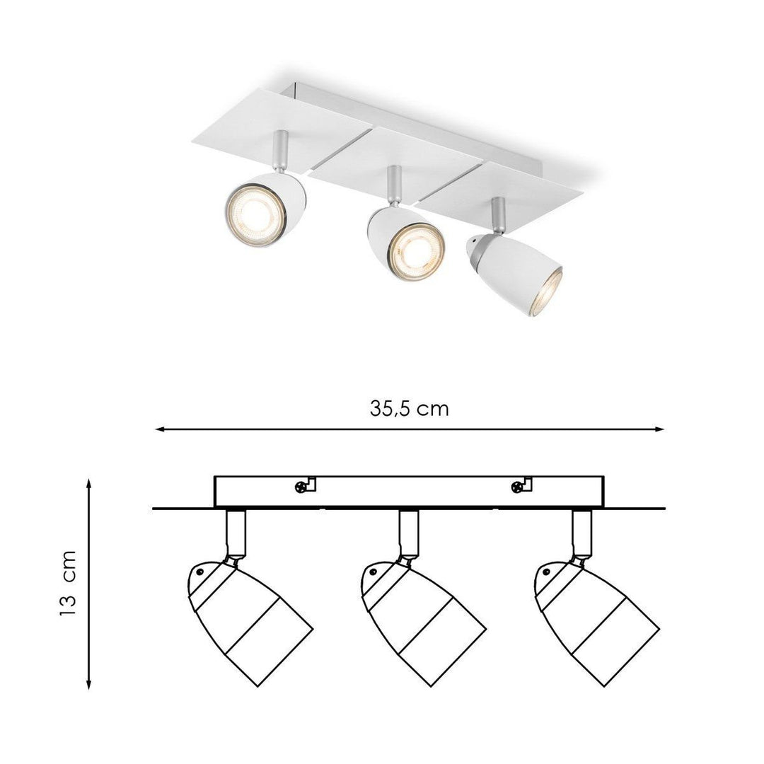 Home Sweet Home LED Opbouwspot Gina 3 - incl. dimbare LED lamp - wit