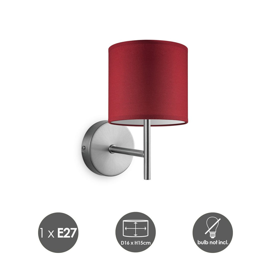 Home Sweet Home Wandlamp - Mati inclusief Lampenkap E27 rood 16x15cm