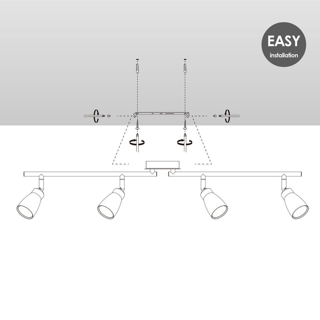 Home Sweet Home LED Opbouwspot Alba 4L - dimbare - geborsteld staal