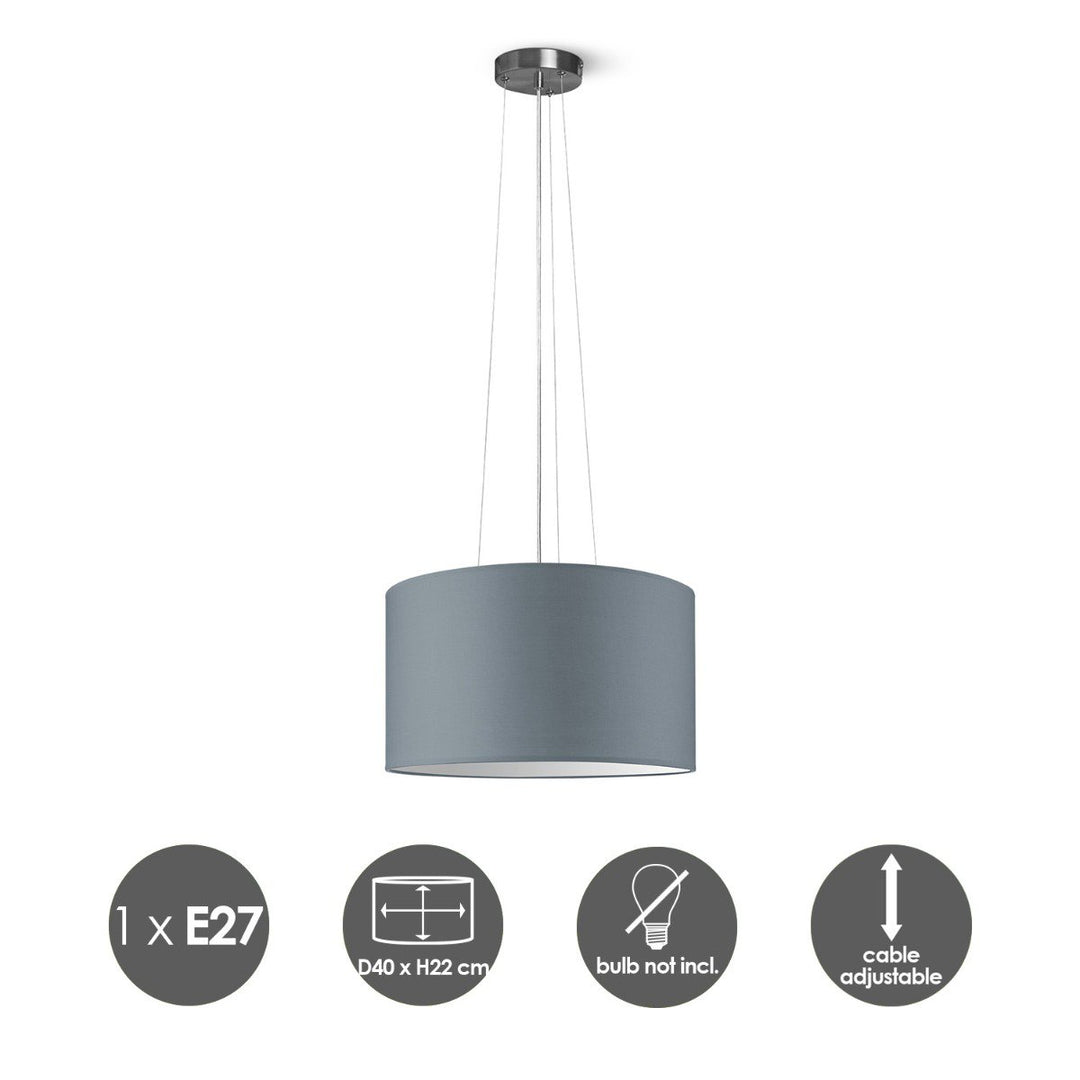 Home Sweet Home hanglamp Hover met lampenkap, E27, grijs, 40cm