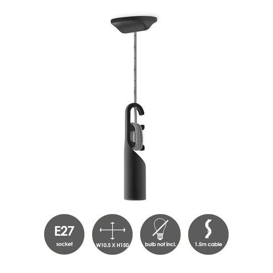 Home Sweet Home Hanglamp Move Me - Twist Cone 5.5W 2700K zwart-zwart