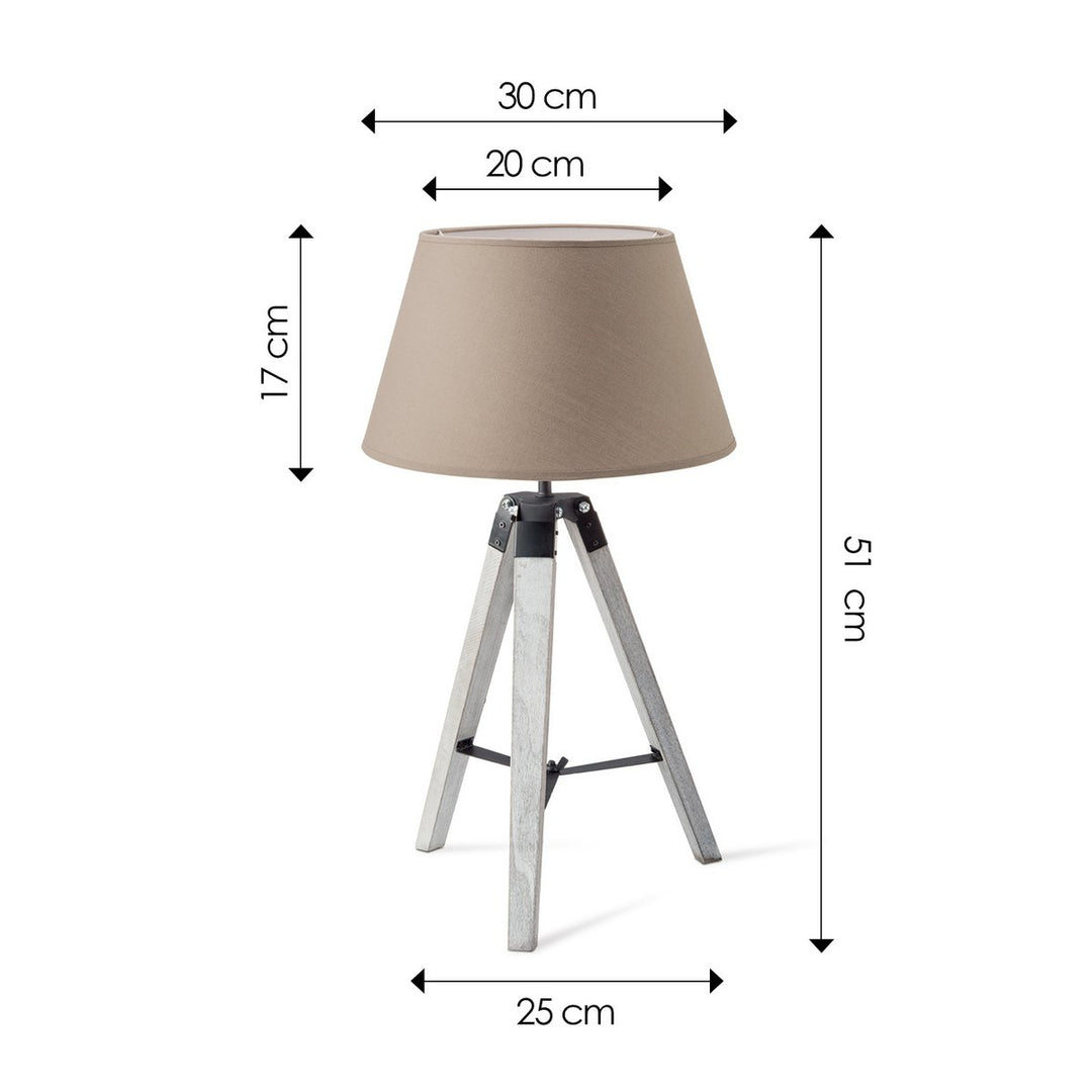 Home Sweet Home Tafellamp Largo - Wit Lampvoet en taupe