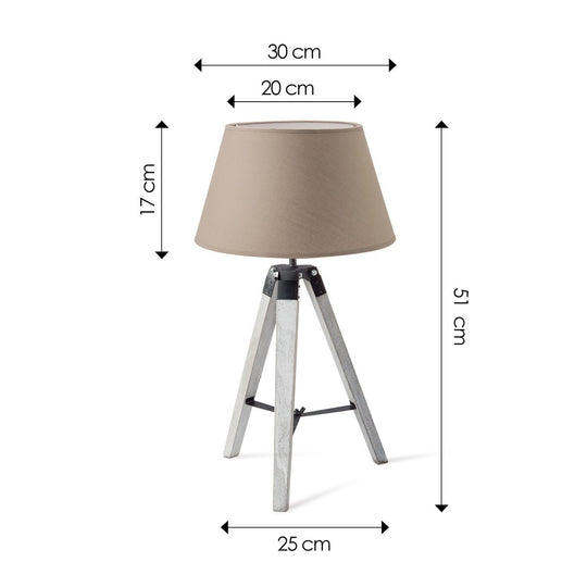 Home Sweet Home Tafellamp Largo - Wit Lampvoet en taupe