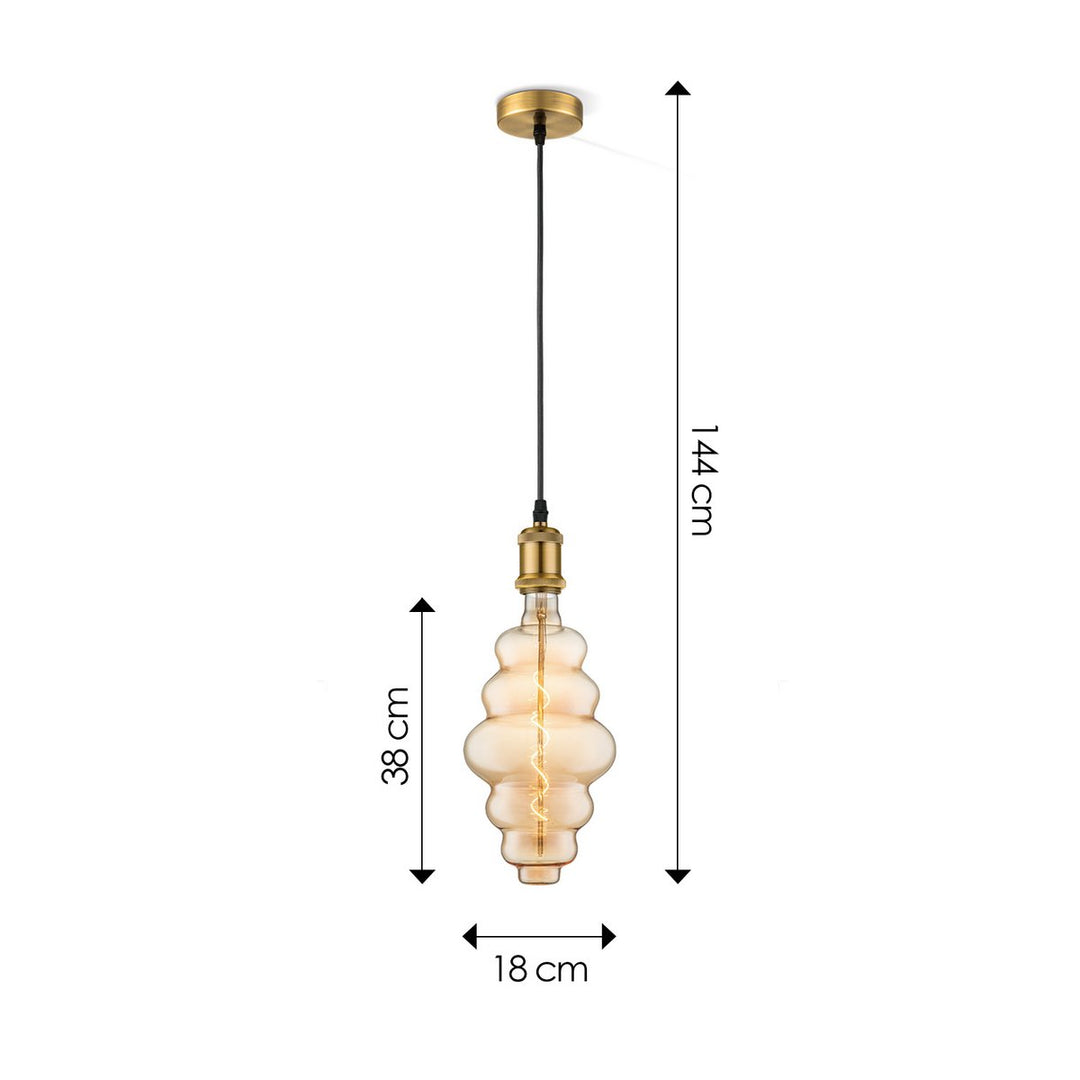 Home Sweet Home hanglamp brons vintage Cloud - G160 dimbaar E27 amber